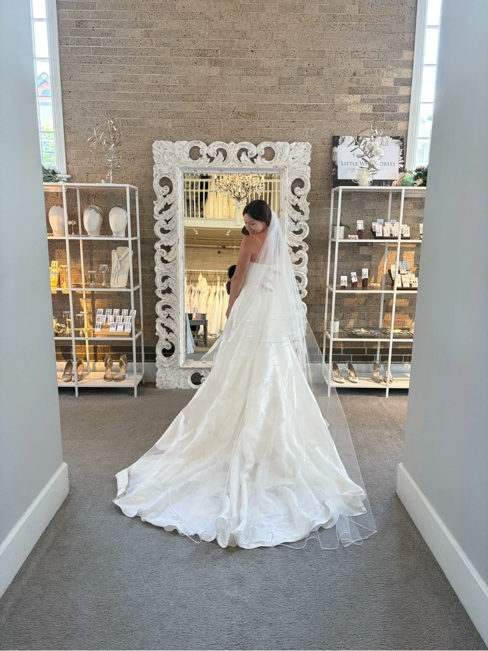 Bridal Cathedral Veil - White 90 inches w blusher